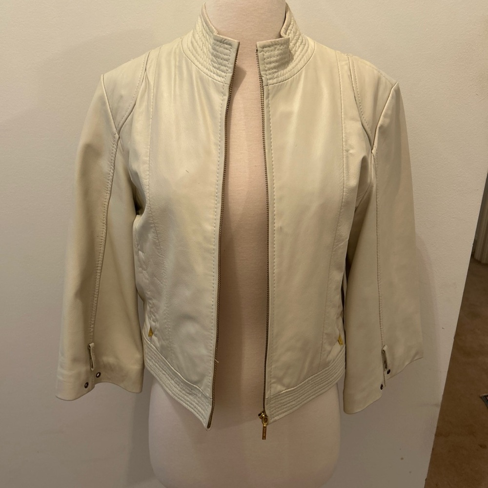 Arden B White Leather Jacket Preowned